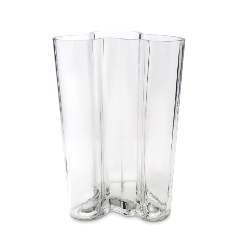Tinted Curved Vase, 9.80" H x 5.50" W x 6.50" D, Clear