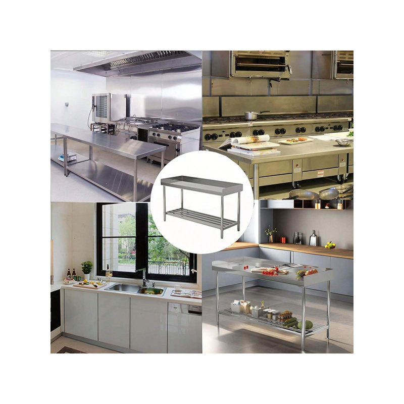 Table de travail pliante 30 po x 36 po certifiée NSF en acier inoxydable avec tablette de dosseret réglable pour la préparation de cuisine commerciale robuste