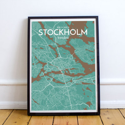 Stockholm City Map - No Frame Print