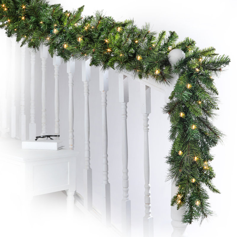 108'' in. Lighted Faux Pine Garland