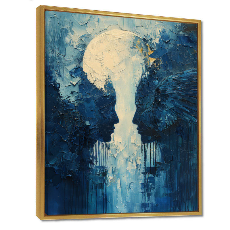 Astrologie Célébration céleste Gémeaux I - Astronomie, art mural Gémeaux, Cadre flottant doré, H 32 po x l 16 po x P 1 po