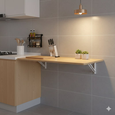 Table pliante de buanderie, bureau mural pliable pour les petits espaces, addition d'établi au garage, remise, bureau personnel, buanderie, bar personnel, cuisine, salle à manger - 45 po x 22 po x 6,5 po