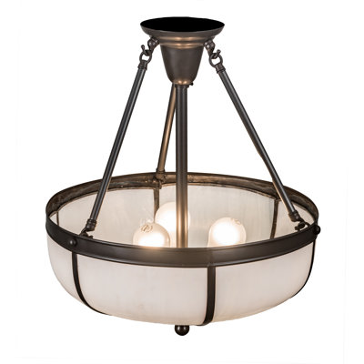 Plafonnier semi-encastré 3 lumières 18 po