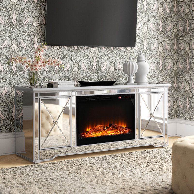 Meuble télé pour téléviseur de 70 po ou moins avec foyer électrique Idellar