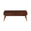 Table basse de style moderne avec 2 tiroirs, finition brune, placage de noyer pour table de salon, brun, décor rétro