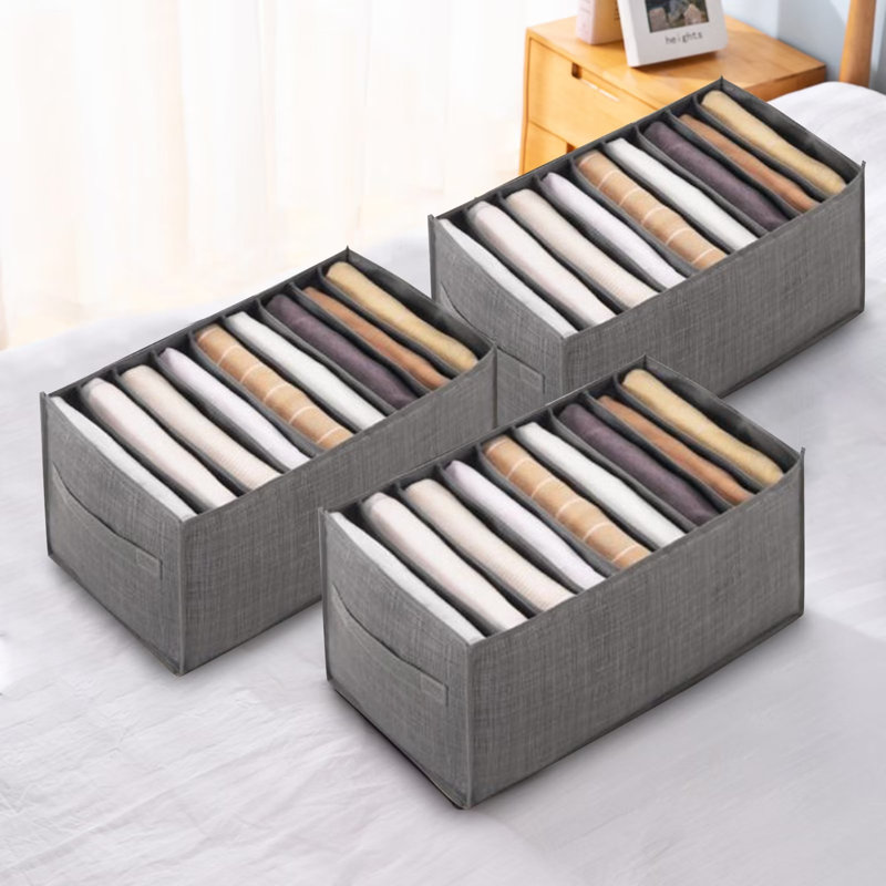 Ebern Designs Fabric Crate, Gray