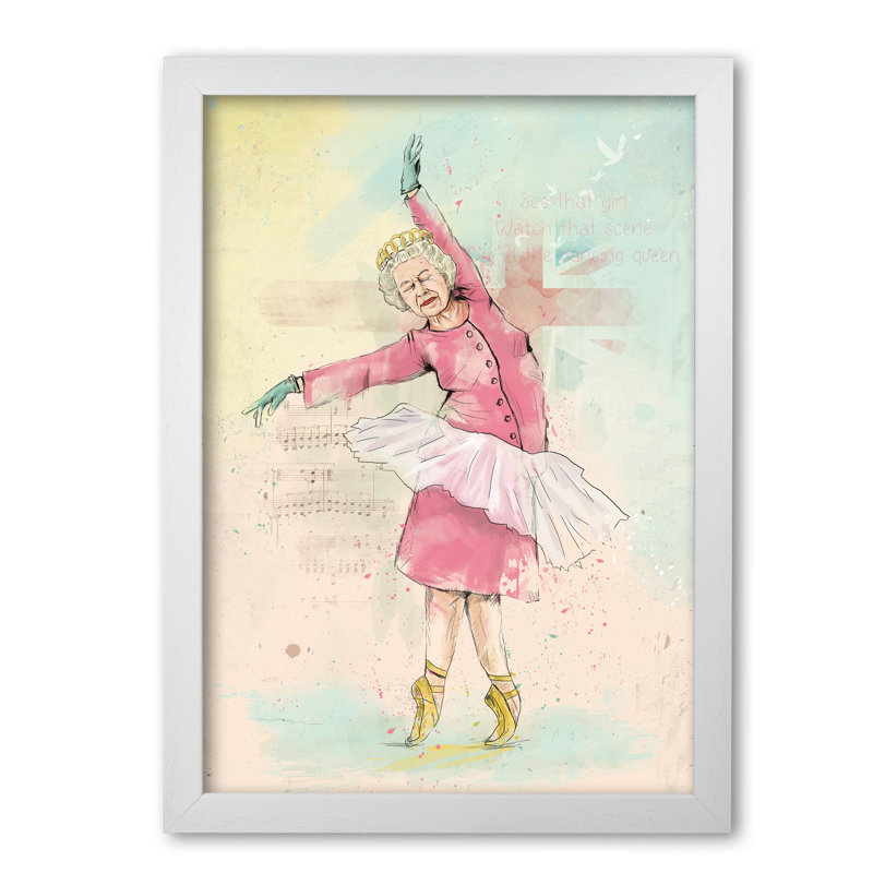 Dancing Queen by Mercedes Lopes Charro - Print, 59.4 cm H x 42 cm W x 5 cm D, White Grain