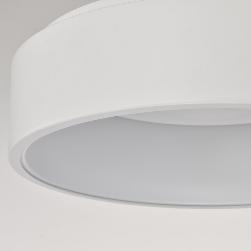 Lucien 1-Light Dimmable Integrated LED Flush Mount, White, 6.06" H x 6.06" W x 17.75" D