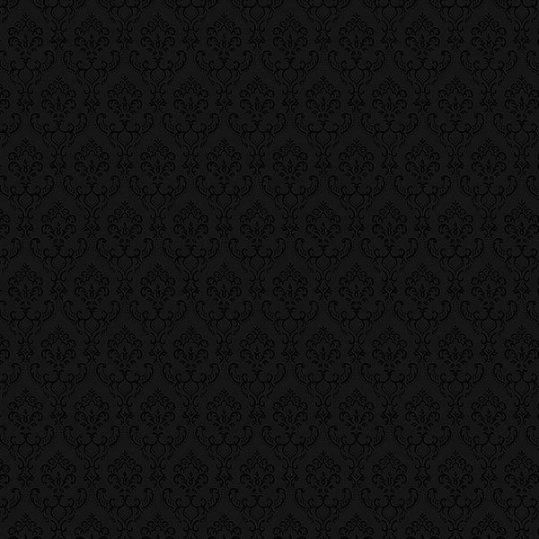 Petit papier peint damassé 32,7 pi x 20,5 po Elberfeld, Noir