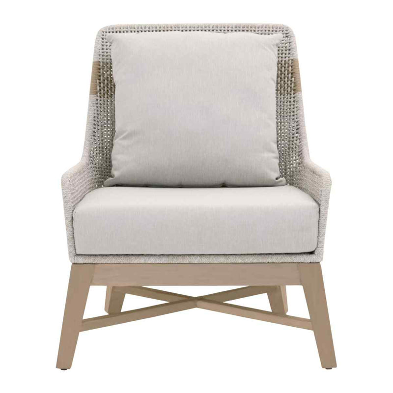 Fauteuil club d'extérieur en tapisserie et oléfine