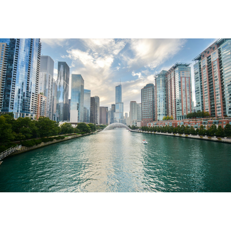 Mcguffey Chicago River par - Photographie de toile tendue, H 20 po x l 30 po