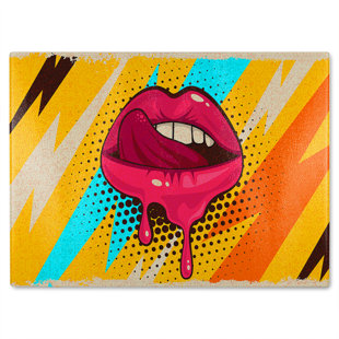 pop art retro vintage colorful background Designer Glass Chopping Board