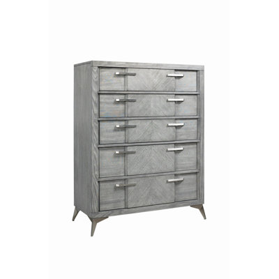 Commode 5 tiroirs, commode verticale avec 5 tiroirs de rangement, commode de rangement pour l'espace de vie