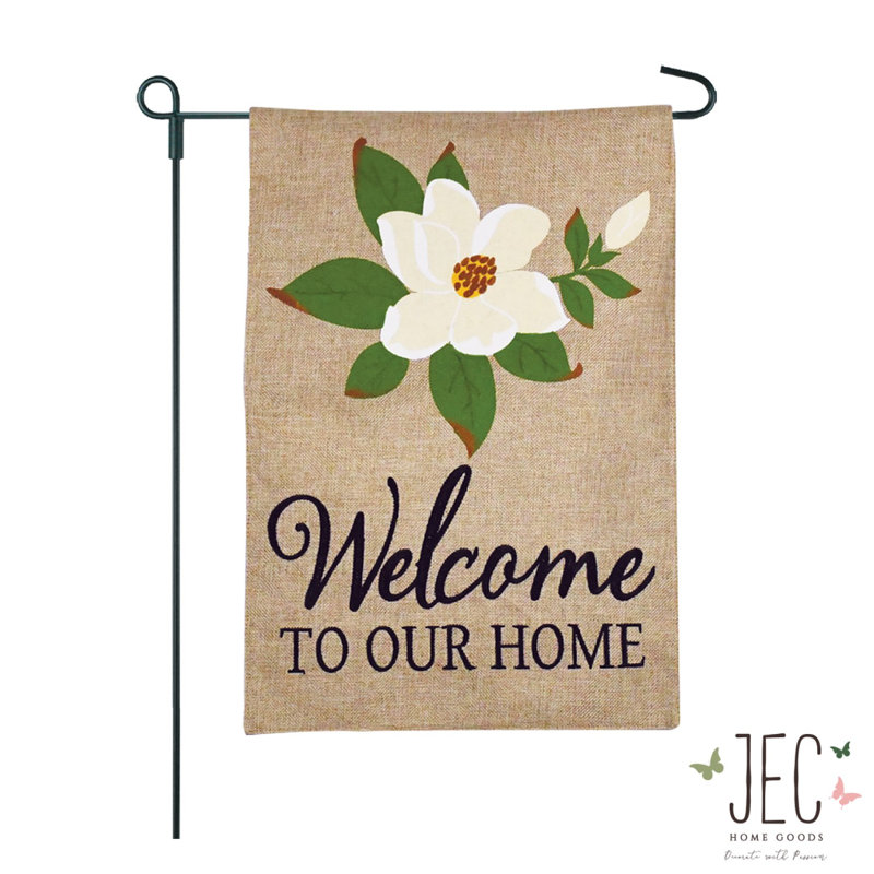 Magnolia welcome 2 faces 1 pi 6 x 1 pi. drapeau de jardin