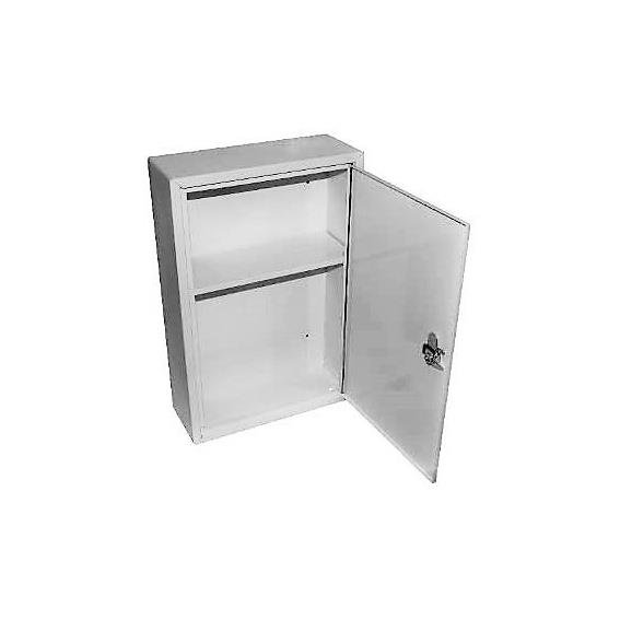 Lockable Medicine Cabinet White Metal Wall Mounted First Aid Storage Box Stainless Steel Cabinet With 2 Keys Home Office School