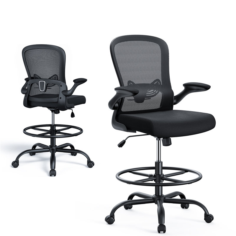 Chaise de dessinateur en maille Laquon , Noir