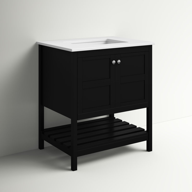 Ensemble de meuble-lavabo simple 30 po Krish, Noir