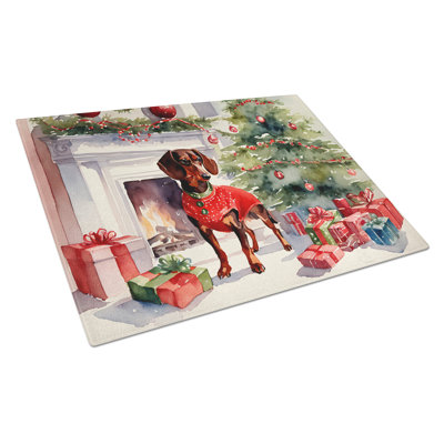 Grande planche à découper teckel Cozy Christmas