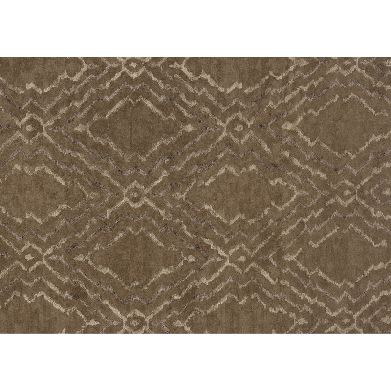 Geometric Area Rug in Dark Brown/Cream, Rectangle 6' x 9'