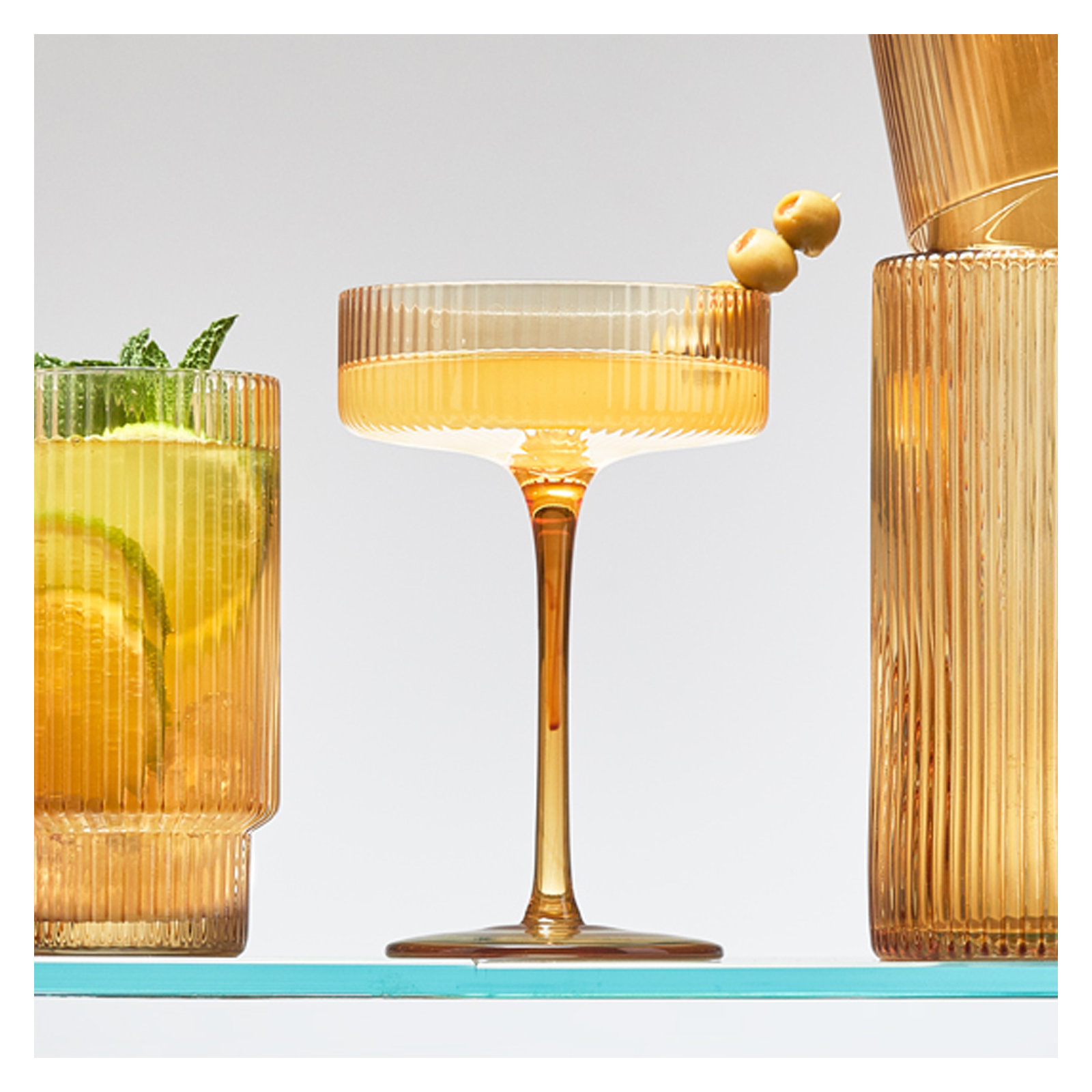 Harmon 10oz. Crystal Coupe Set, Amber