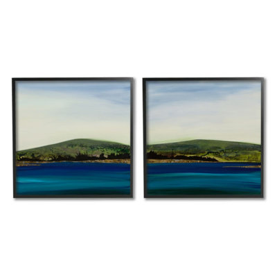 «Saturated Coastal Landscape Rolling Green Hills» par Third and Wall - ensemble de 2 reproductions d'art