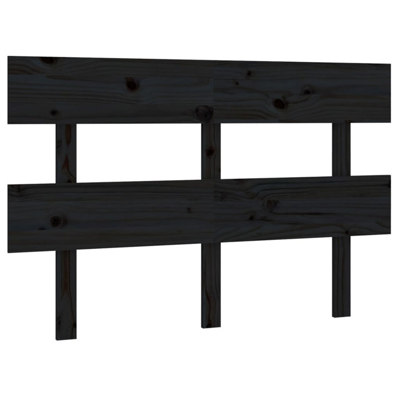 Samuela Headboard Black 144 x 3 x 81 cm Solid Pine Wood