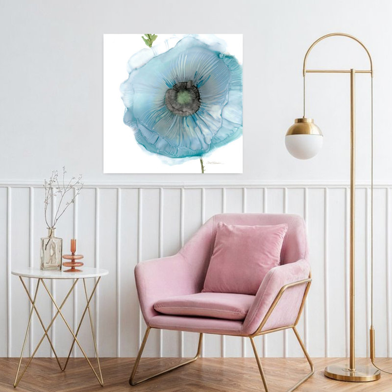 Art mural abstrait irisé bleu coquelicot II, H 32 po x l 32 po