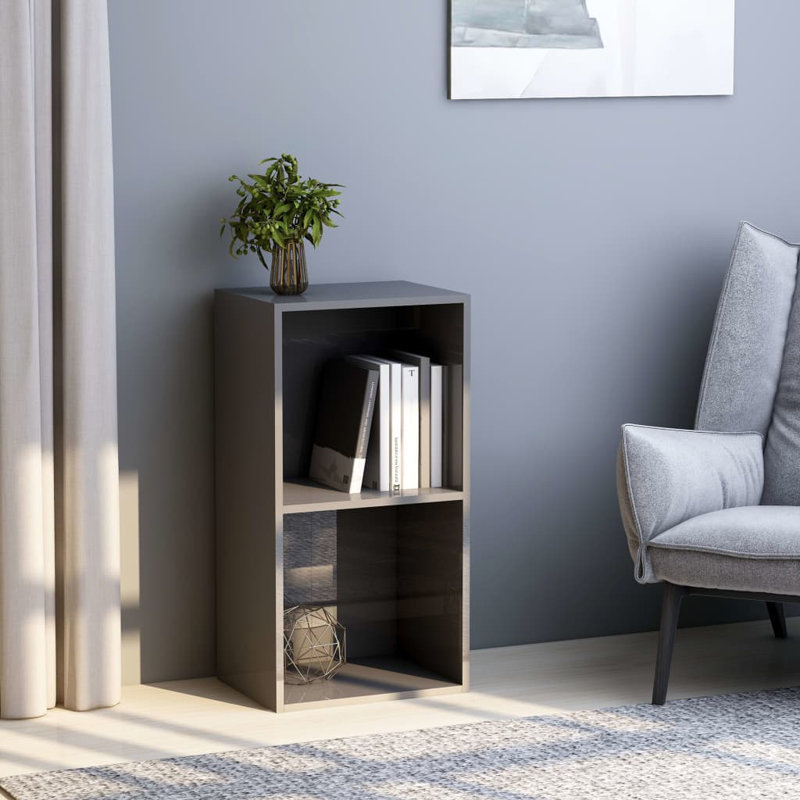 Bookshelf Engineered Wood, White, (2 Shelves) 76.5cm H x 40cm W x 30cm D