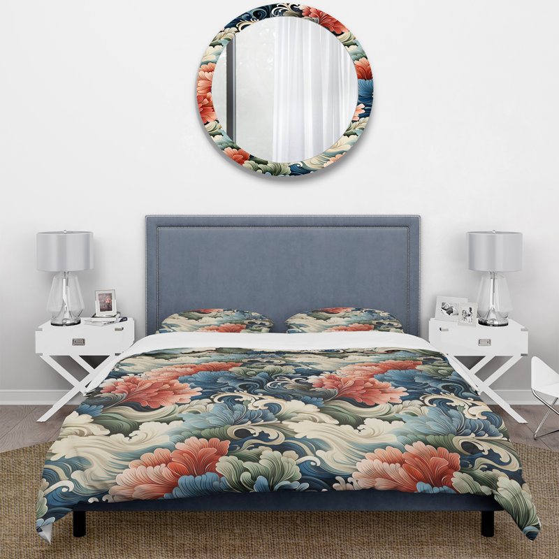 Literie Woodblock Impressions II, Housse de couette simple + 1 taie décorative stan