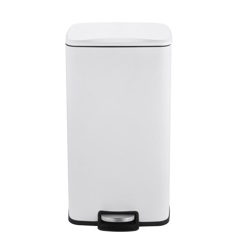 Poubelle à pédale en plastique 8 gallons, Blanc