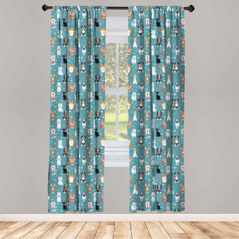 Semi-Sheer Rod Pocket Curtain Panels, 28" x 63"