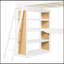 Lit mezzanine avec échelle, tablettes et bureau, blanc