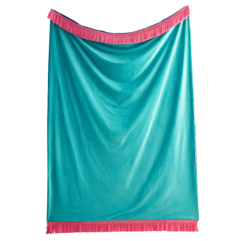 17 Stories Throw , Navy/Pink