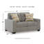 Causeuse Bonny avec accoudoirs et coussins décoratifs, polyester fer 63 po