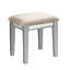 Coiffeuse et tabouret argentés (1 pièce), style transitionnel, 3 tiroirs de rangement, miroir central de 5 mm, en bois massif, style moderne, plan de maquillage, motif coloré