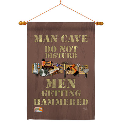 Les hommes de caverne obtiennent du polyester martelé à 2 faces 40 x 28 po Ensemble de drapeaux
