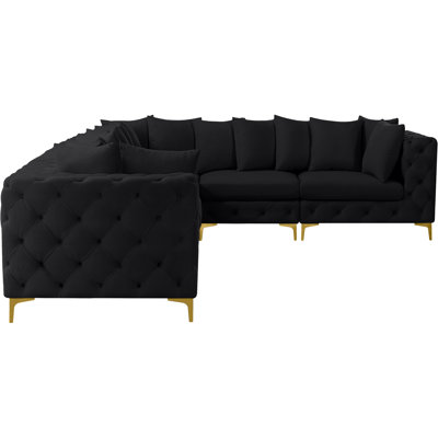 Iza Velvet L-Shaped Sectional Reversible
