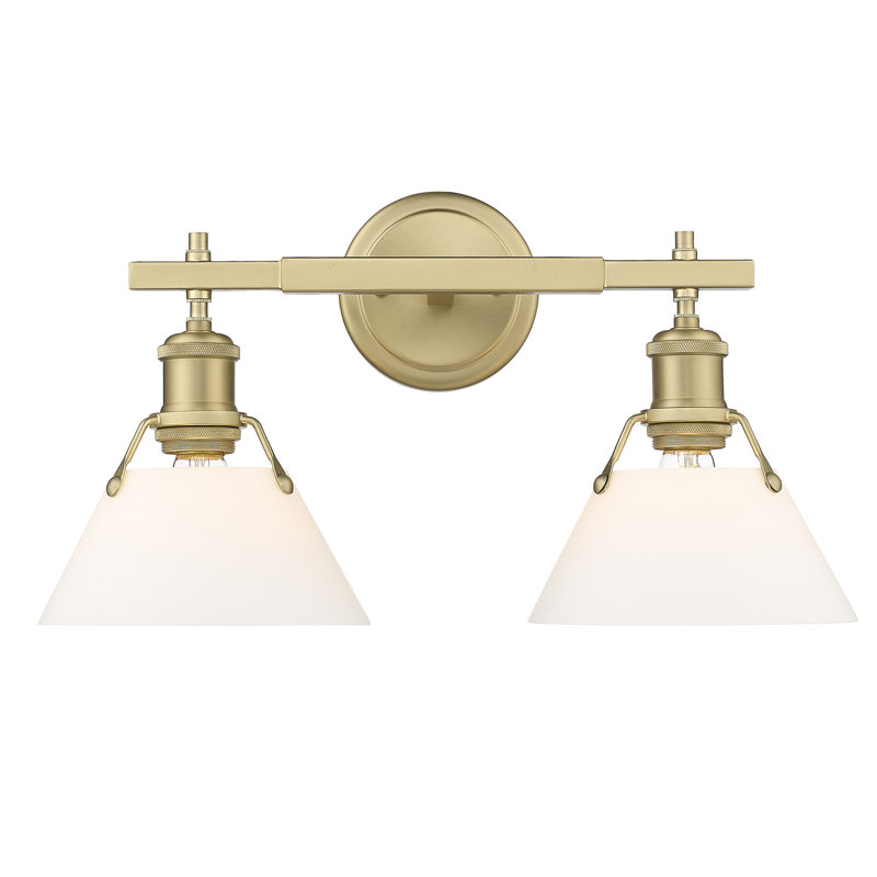 Weatherford 2 - Light Dimmable Vanity Light, Opal Glass, Brushed Champagne Bronze