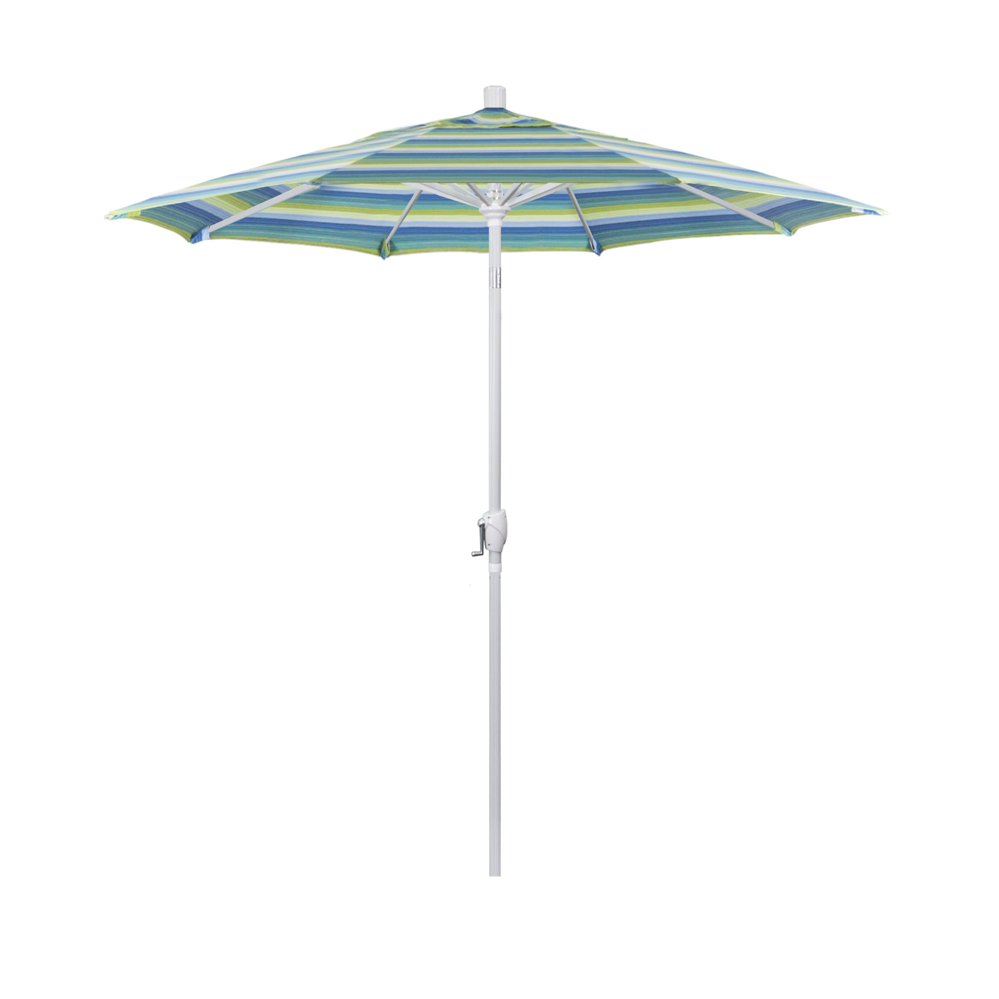 90'' Outdoor Umbrella, Seville Seaside Stripe Sunbrella®, White, Sunbrella®
