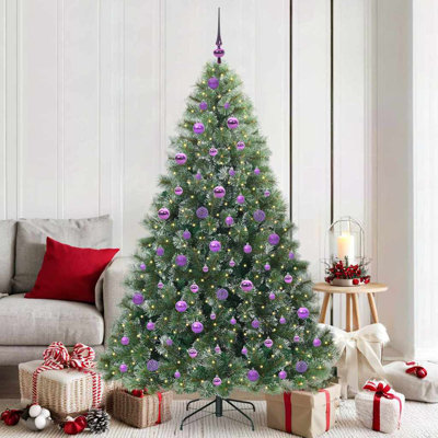 Artificial Christmas Tree with 300 LEDs Green PE and PVC