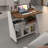 Home Office Desk With Wheels,Multipurpose Mobile Workstation,Rolling Computer Writing Desk With 4 Lockable Wheels And Storage(Rustic Brown)