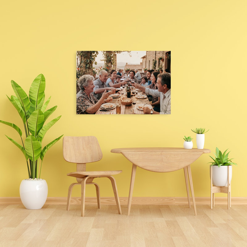 Tuscan Family Dinner Rustic Contemporary Summer Sunset Wall Art Print 1 Piece Wrapped Canvas Wall Art, 60.96cm H x 91.44cm W