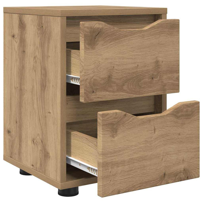 30.5cm W Manufactured Wood Bedside Table, Artisan Oak