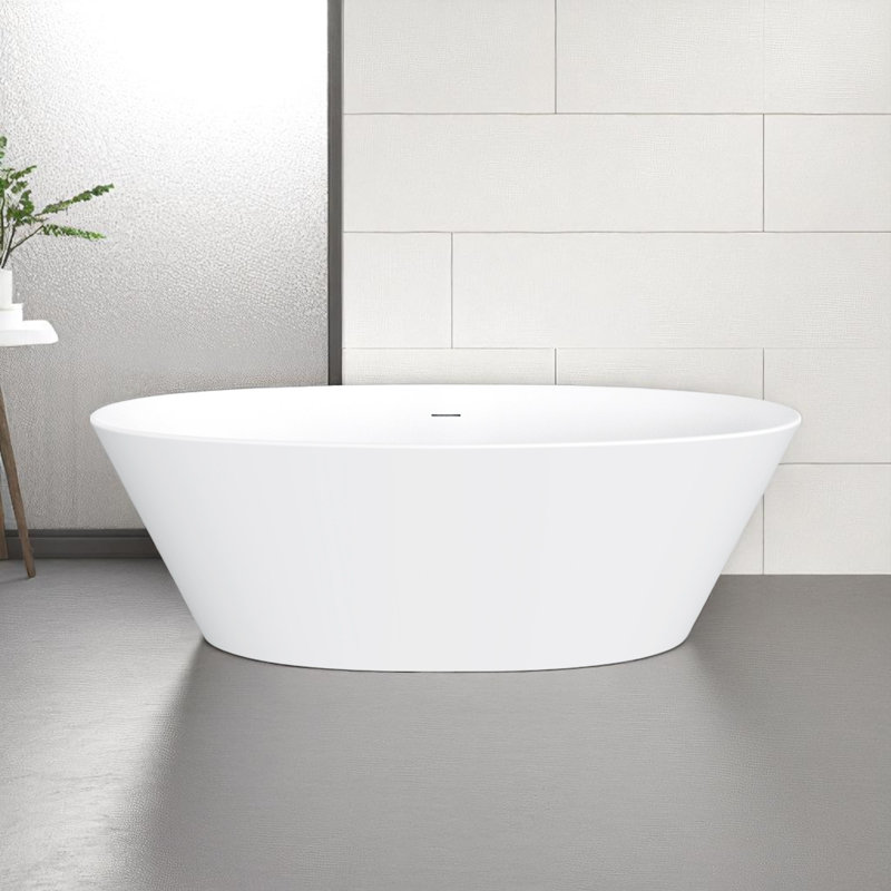 67'' X 33.5'' Freestanding Soaking Solid Surface Stone Resin Bathtub