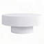 Table basse ronde cannelée avec plateau épais de 6,8 po - blanc, 31,5 po