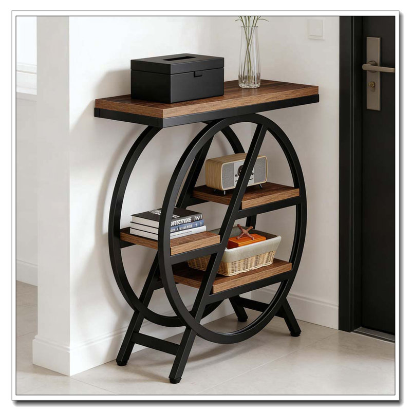 Console, Brun rustique, 25.61" H x 25.61" W x 11.82" D