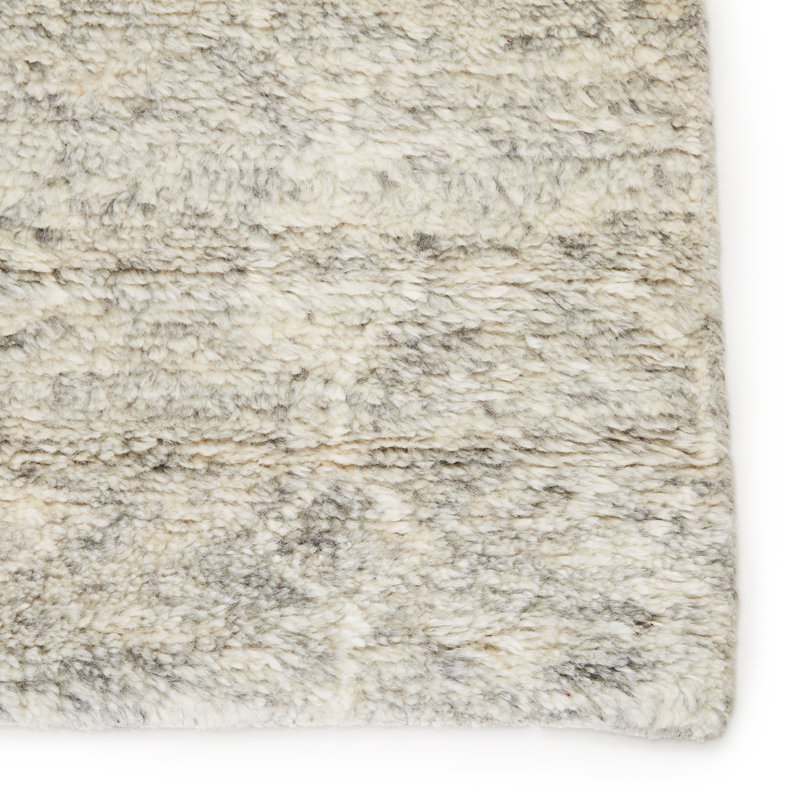 Tapis gris / blanc noué à la main Kendall, Rectangle 5 pi x 8 pi