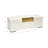 Ivory & Tan Wood Resin Decorative Storage Box - 17" Modern Glam Organizer with Metal Accents