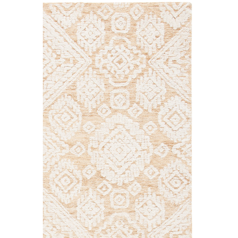 Droz Hand Tufted Indian Wool And Cotton With Latex Geometric Rug, Rectangle 8' x 10'