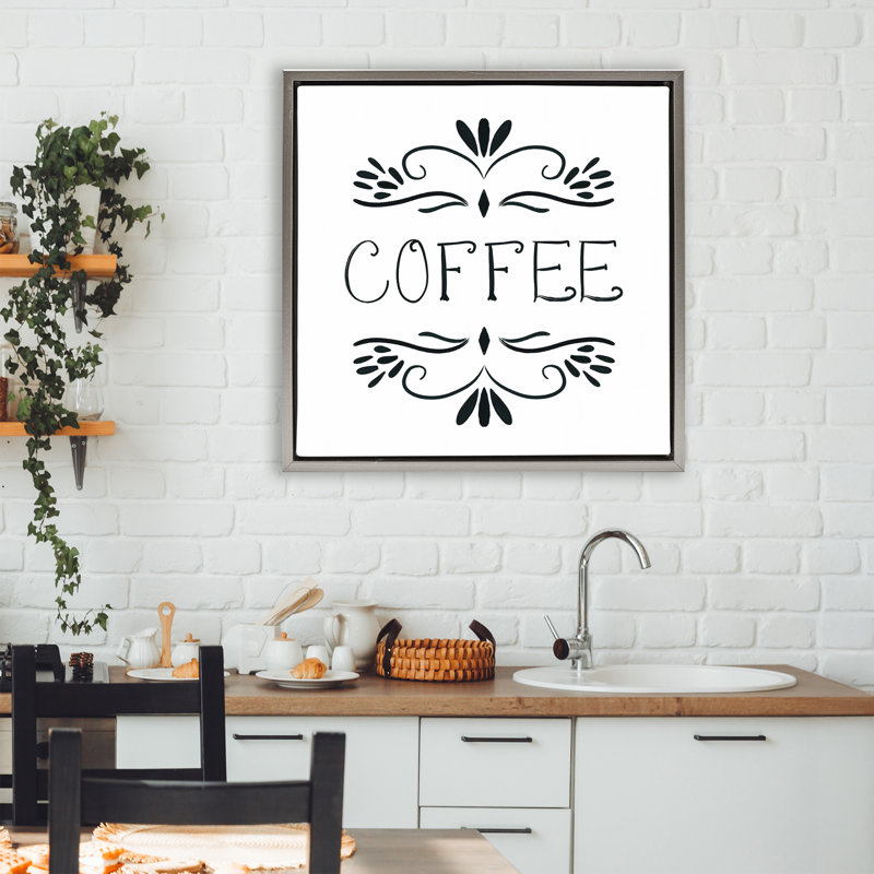 Cadre flottant café avec emblèmes floraux, design par Lucille Price, H 25 po x l 25 po, Cadre flottant gris lustré